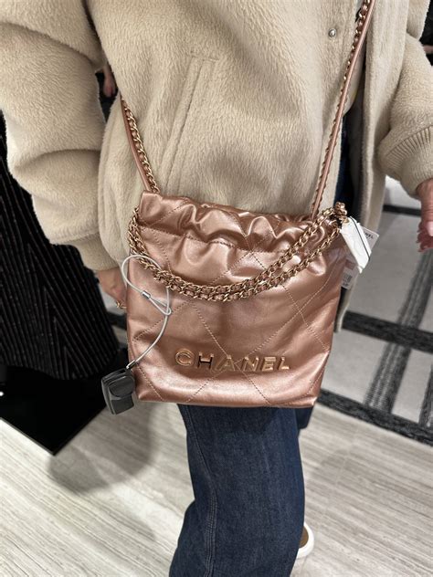 beige iridescent chanel bag|chanel 22 bag small.